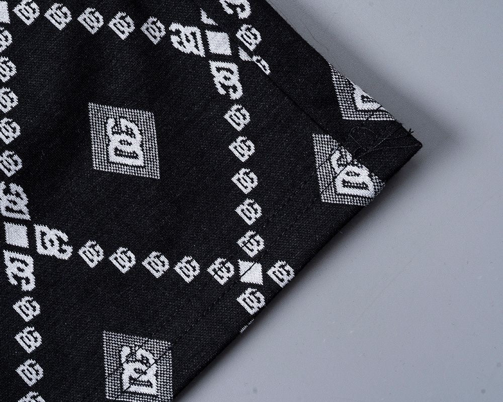 Dolce & Gabbana DG Black & White Bandana Print Short-Sleeve Shirt