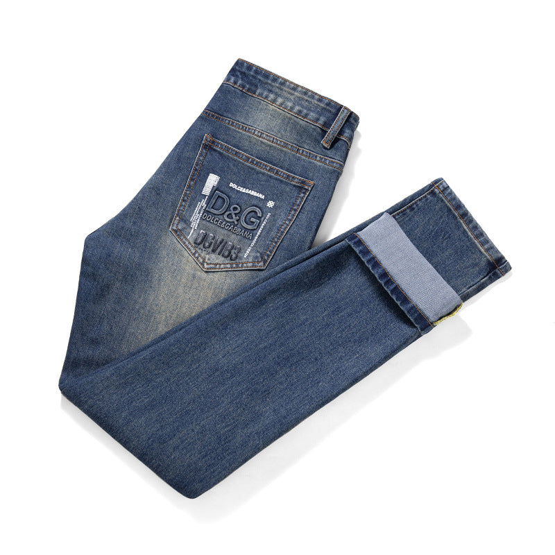 Dolce & Gabbana DG VIBE3 Embroidered Logo Slim Fit Jeans