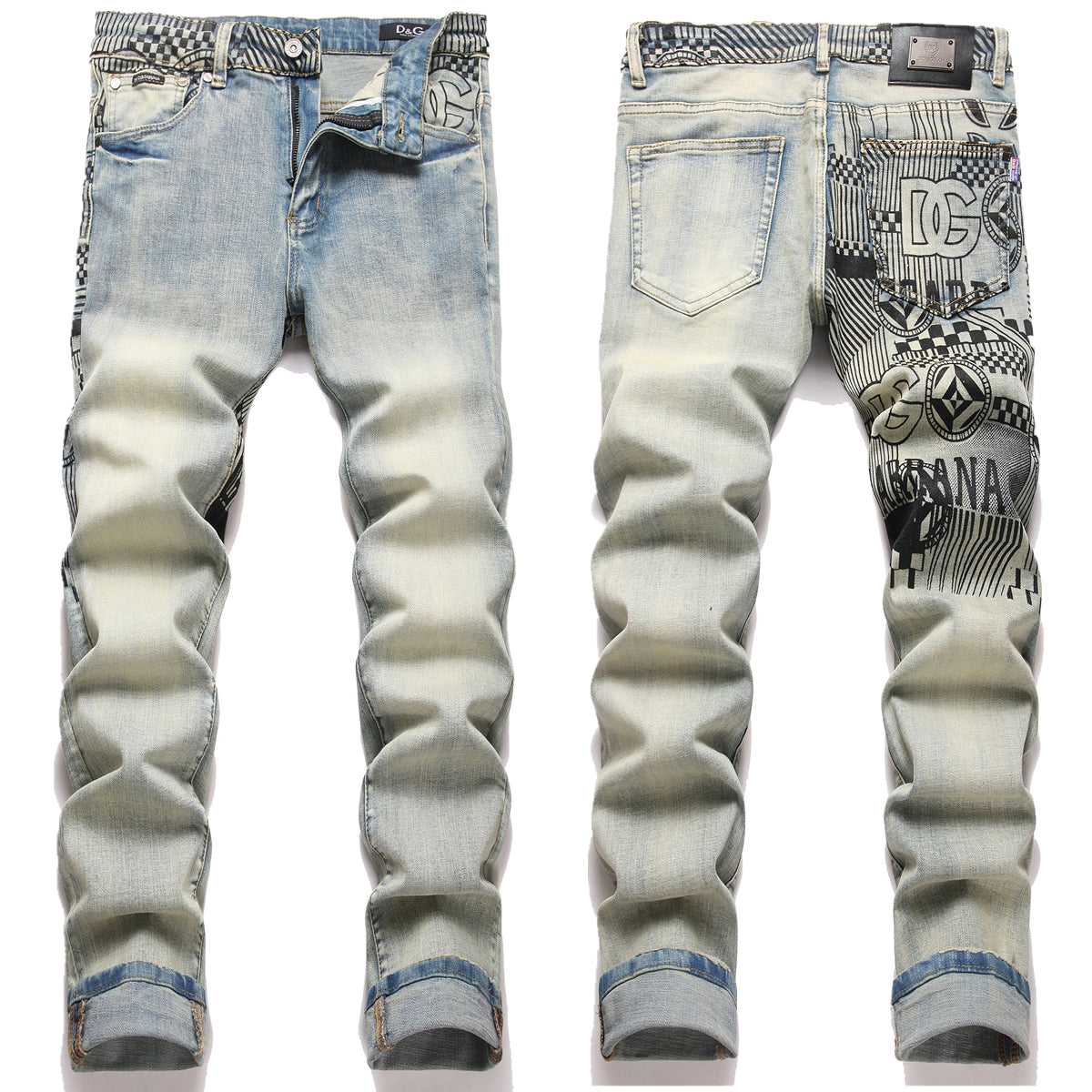Dolce & Gabbana DG VIBE3 Embroidered Logo Slim Fit Jeans