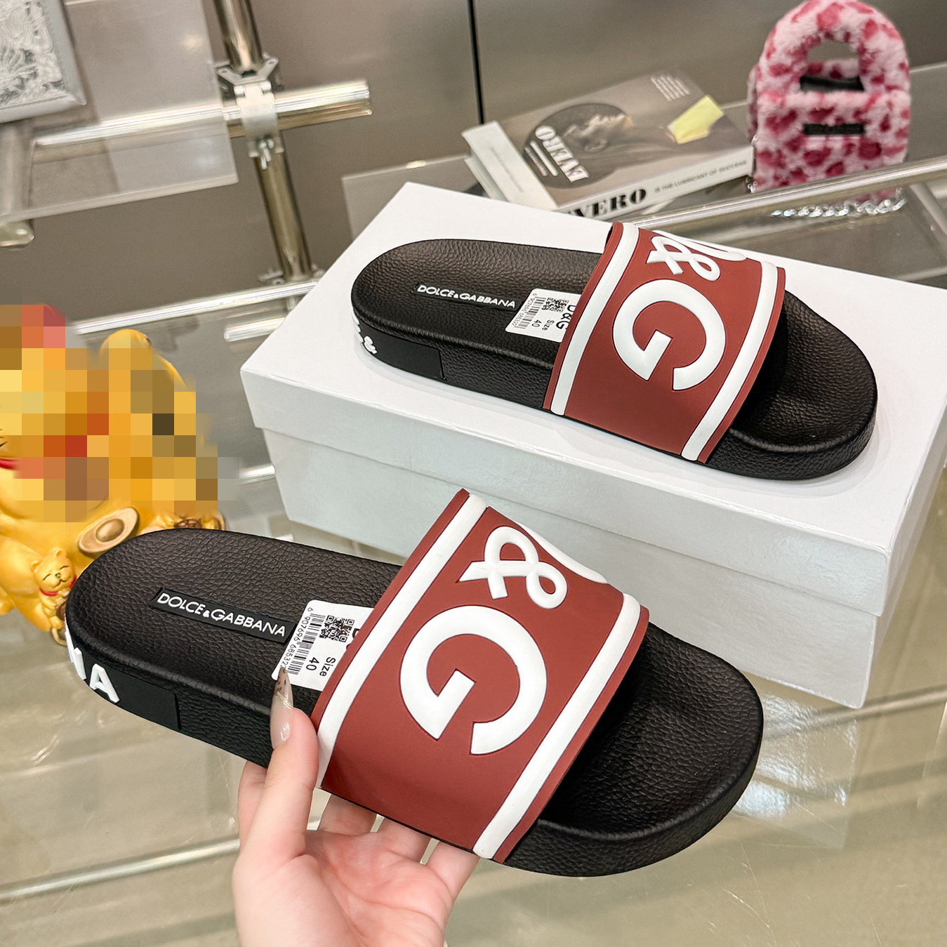 Dolce & Gabbana D&G Logo Print Slide Sandals – Unisex Couple's Summer Slippers