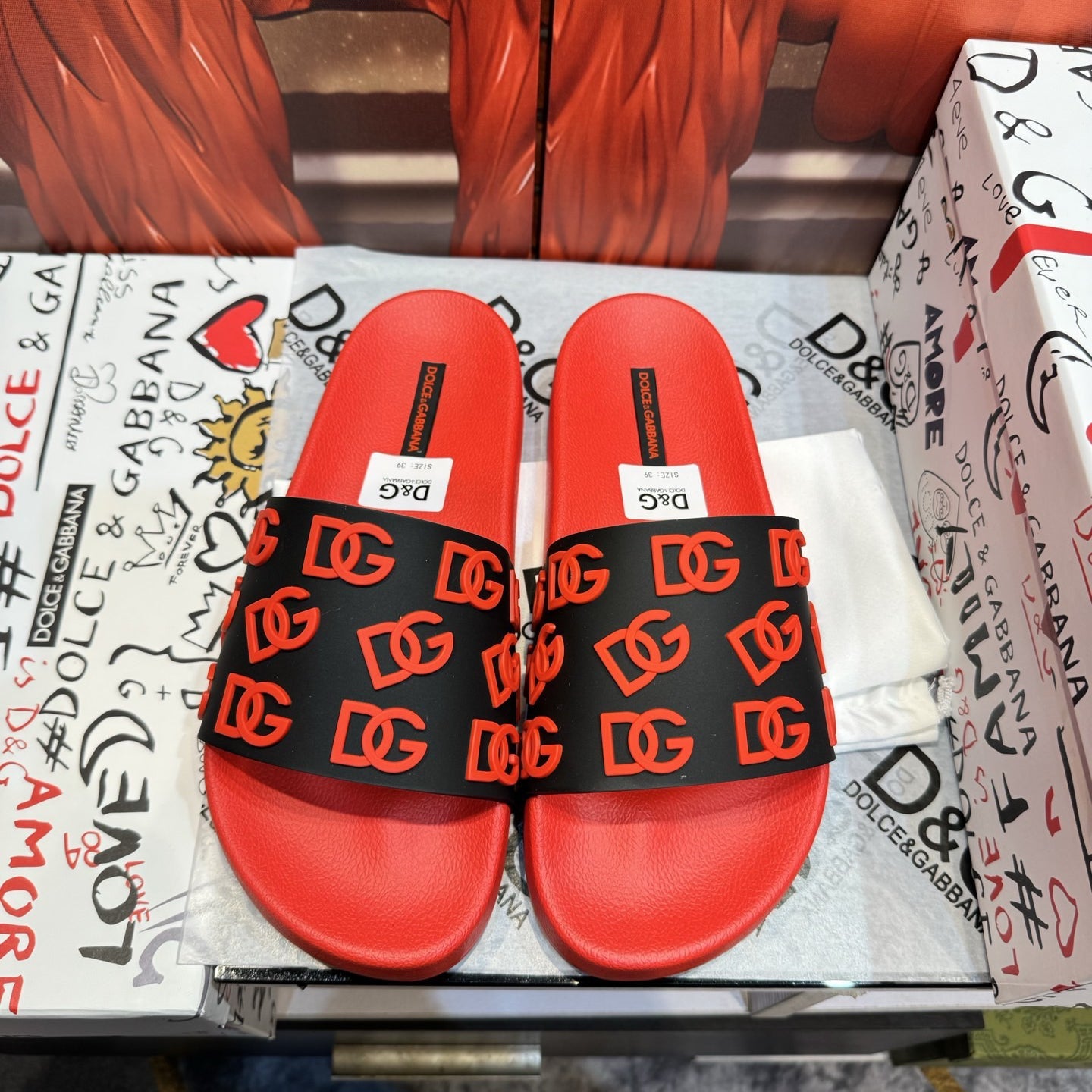 Dolce & Gabbana D&G Logo Print Slide Sandals – Unisex Couple's Summer Slippers