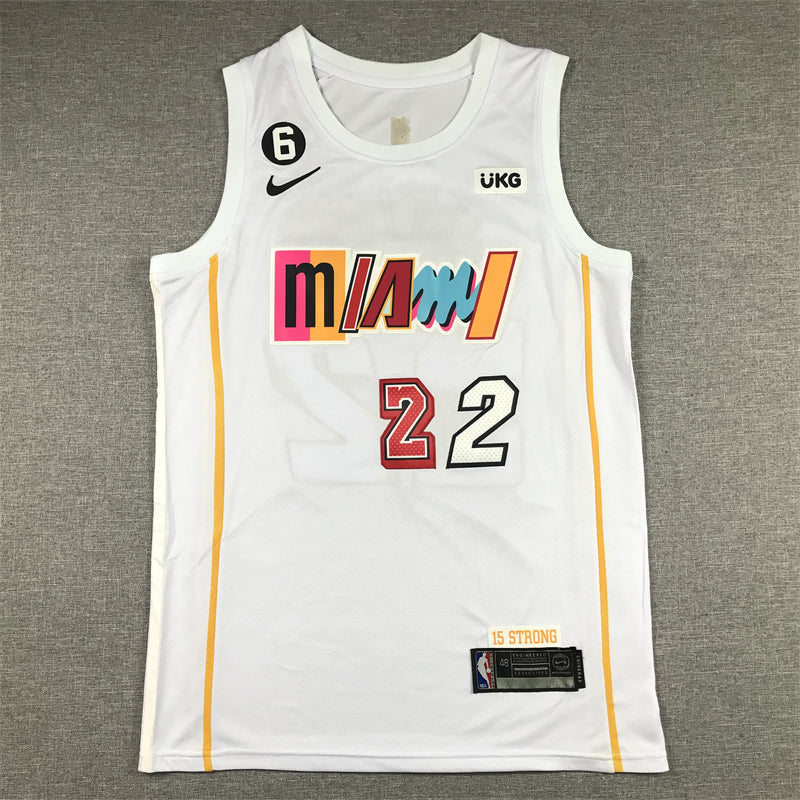 Men's Miami Heat Jimmy Butler Nike White 2022/23 Swingman Jerseys - City Edition