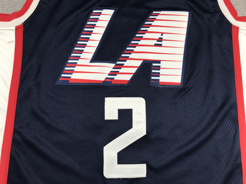 Men's LA Clippers #2 Kawhi Leonard  Swingman Jerseys Retro