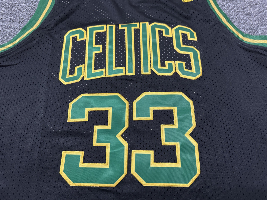 Men's Boston Celtics Larry Bird #33 Black 1985/86 Hardwood Classics Swingman Jerseys