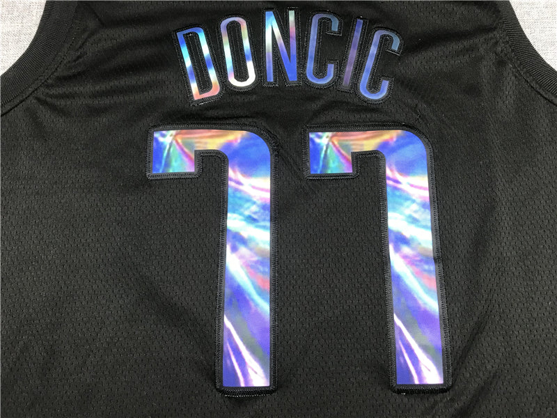 Men's Dallas Mavericks Luka Doncic #77 Black Swingman Game Jerseys