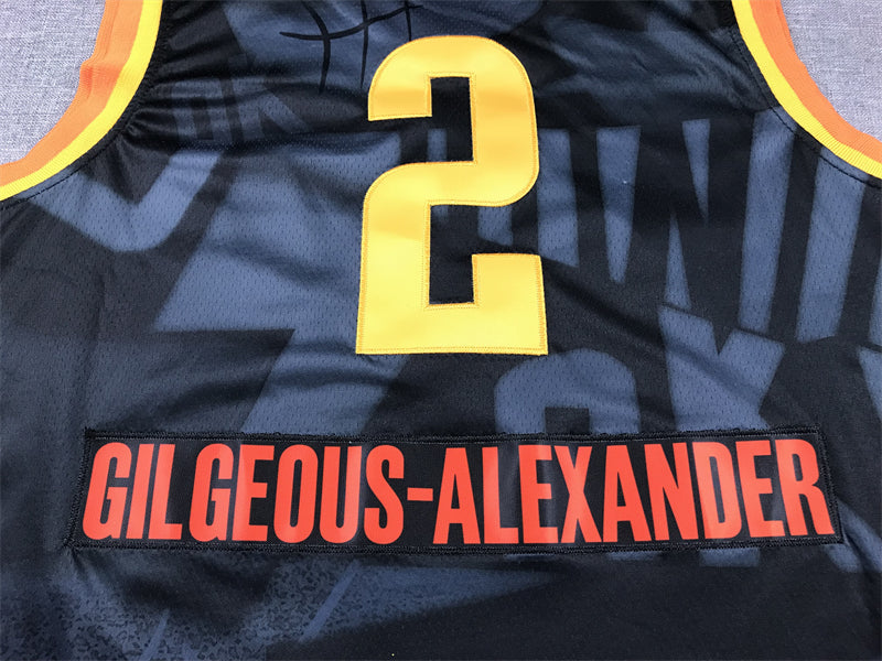 Men's Oklahoma City Thunder Shai Gilgeous-Alexander #2 Black 2023/24 Swingman Jerseys - City Edition
