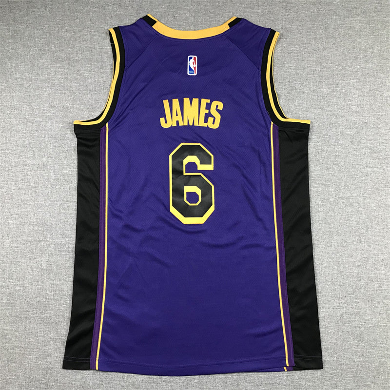 Men's Los Angeles Lakers LeBron James #6 Purple 2022/23 Swingman Jerseys - Statement Edition