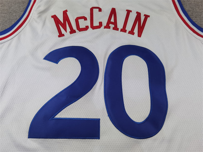 Men's Philadelphia 76ers Jared McCain #20 White 2024/25 Swingman Player Jerseys - City Edition