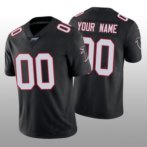 Custom1 Atlanta Falcons Black Classic Limited 100th Season Jerseys Stitched American Football Jerseys