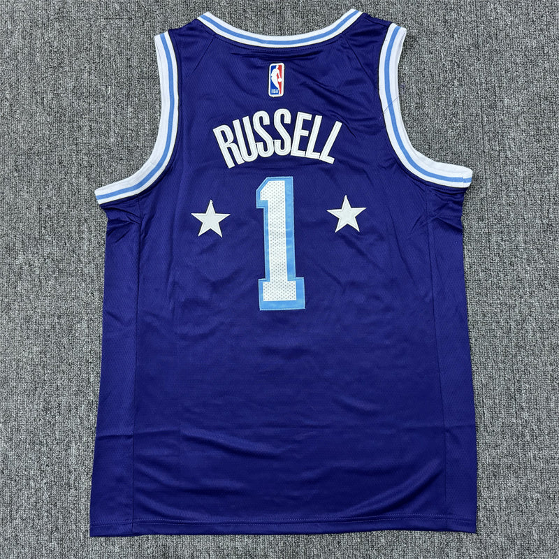 Men's Los Angeles Lakers D'Angelo Russell #1 Purple Swingman Jerseys