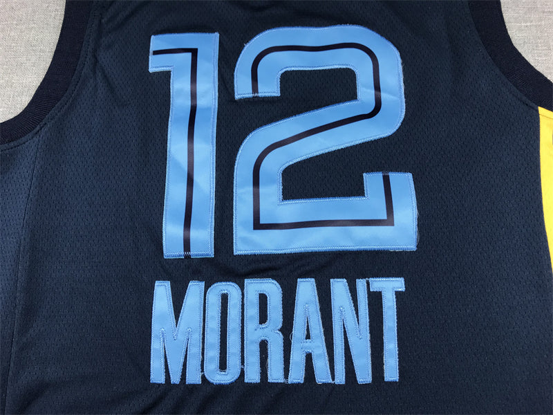 Men's Memphis Grizzlies Ja Morant #12 Navy Fast Break Replica Jerseys