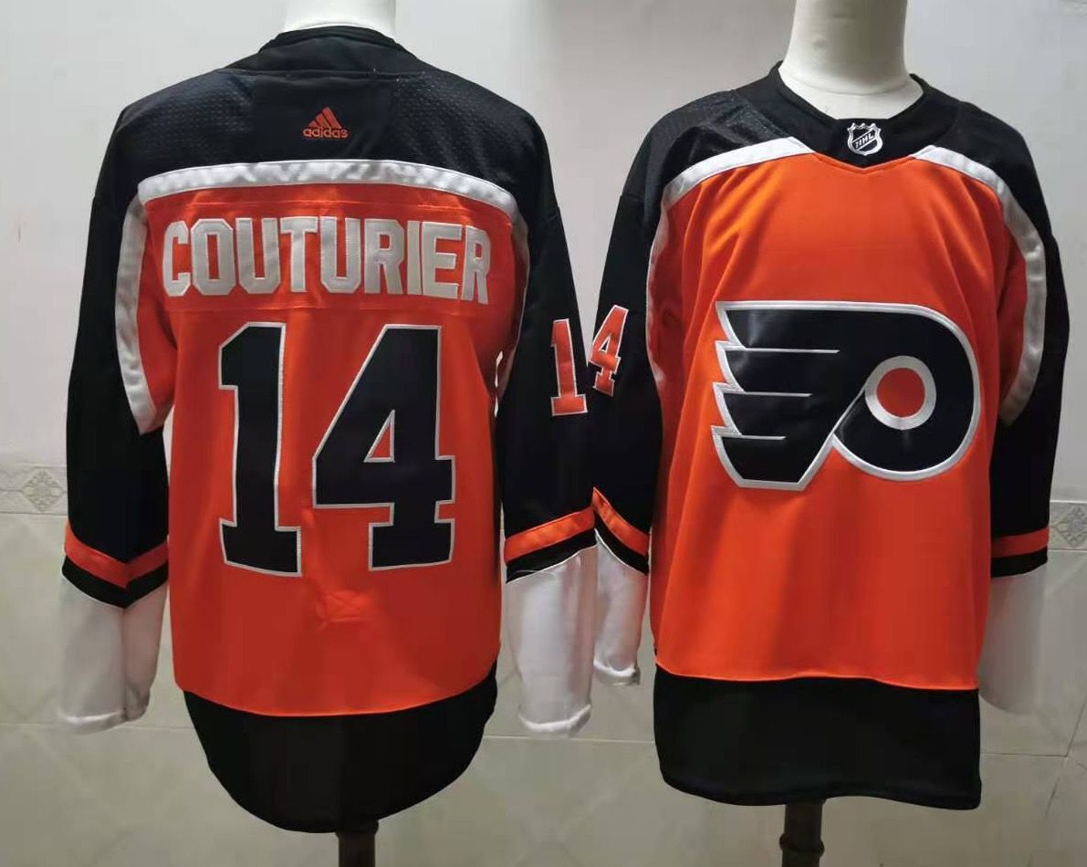 Men's Philadelphia Flyers Sean Couturier #14 Orange Game Jerseys