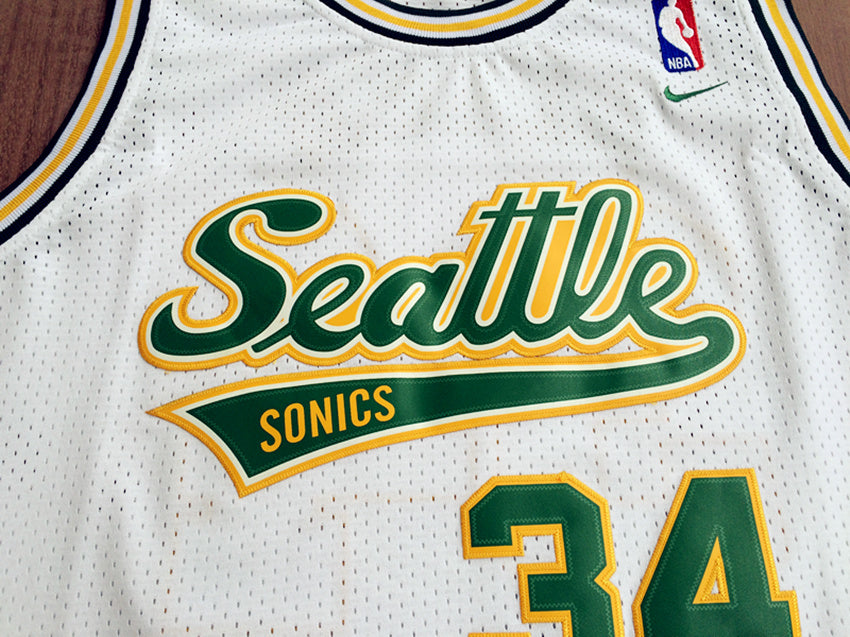 SuperSonics No. 34 Ray Allen Retro White Premium Mesh