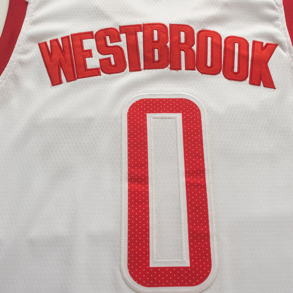 Men's Houston Rockets Russell Westbrook #0 NBA White Classics Swingman Player Jerseys