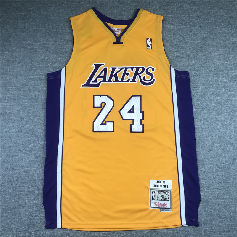 Men's Los Angeles Lakers Kobe Bryant #24 Yellow Swingman Player Jerseys