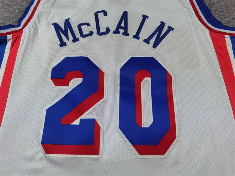 Men's Philadelphia 76ers Jared McCain #20 White Swingman Jerseys - Association Edition