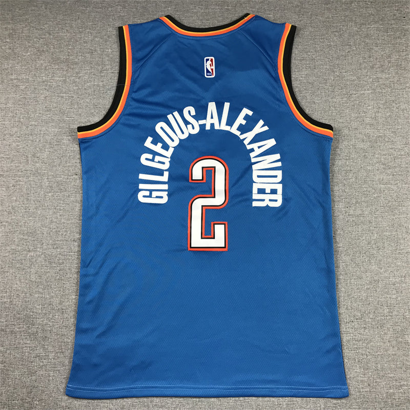 Men's Oklahoma City Thunder Shai Gilgeous-Alexander #2 Blue 2022/23 Swingman Jerseys - Icon Edition