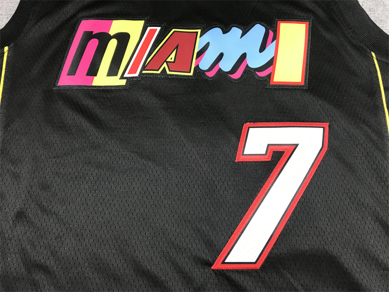 Men's Miami Heat Kyle Lowry #7 Black Swingman Player Jerseys - City Edition