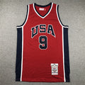 Men's Michael Jordan #9 Red USA Dream Team Olympics Jersey