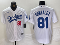 Men's Los Angeles Dodgers Victor Gonzalez #81 White Home Limited Player Jerseys