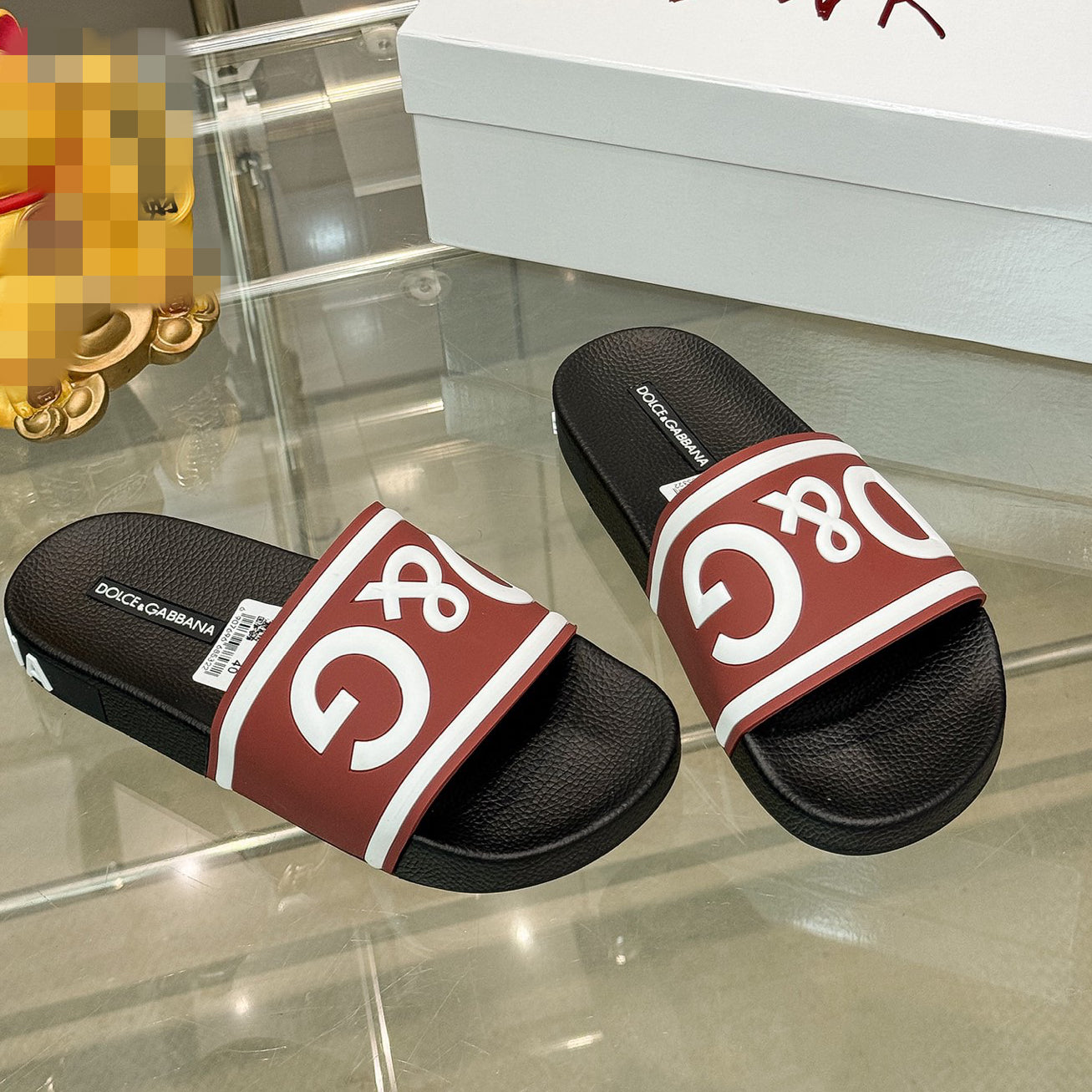 Dolce & Gabbana D&G Logo Print Slide Sandals – Unisex Couple's Summer Slippers