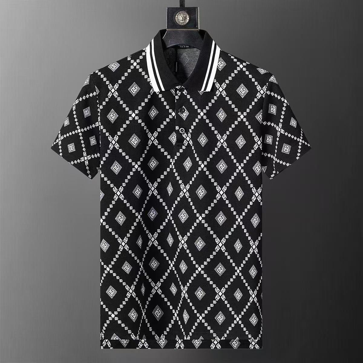 Dolce & Gabbana DG Black & White Bandana Print Short-Sleeve Shirt