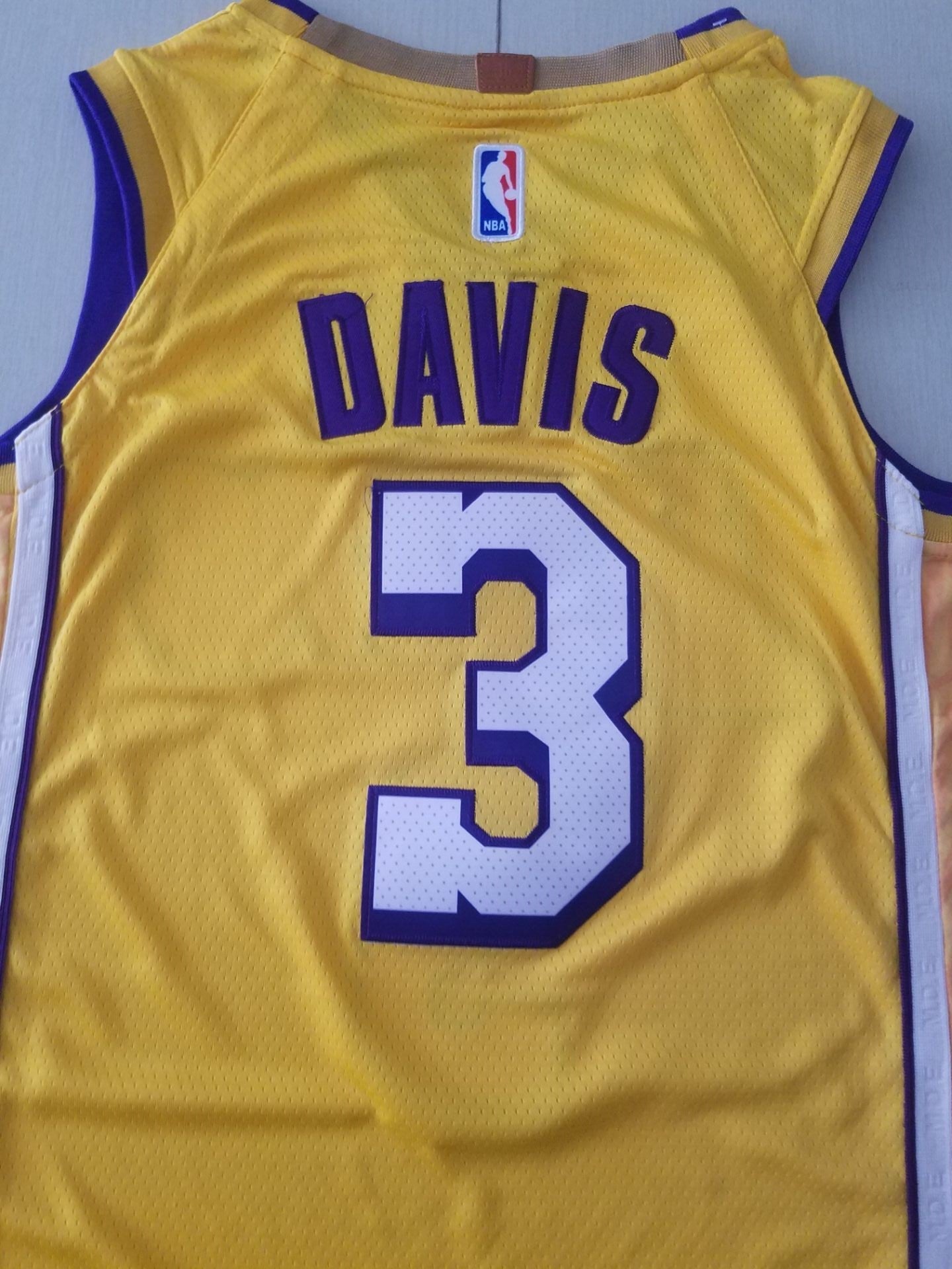 Men's Los Angeles Lakers Anthony Davis Yellow #3 Swingman Jerseys