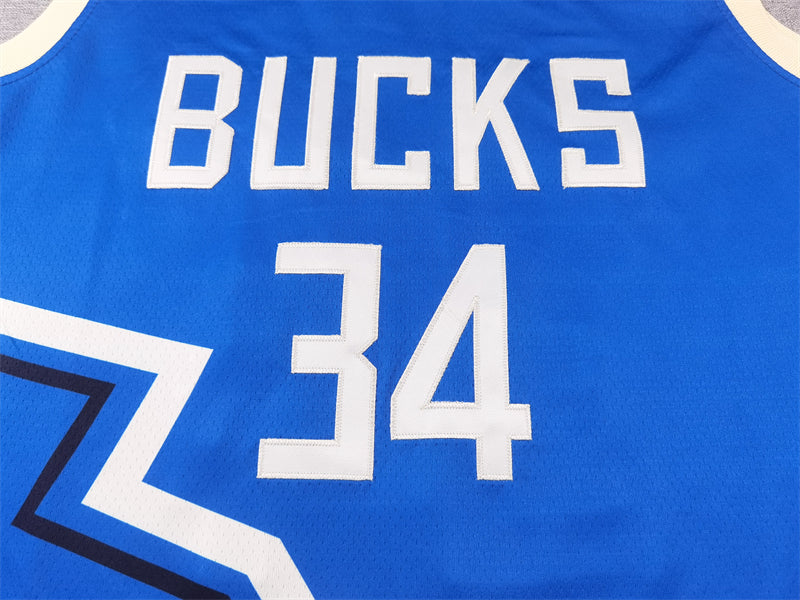Men's Milwaukee Bucks Giannis Antetokounmpo #34 Royal 2024/25 Swingman Player Jerseys - City Edition