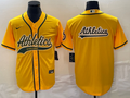 Men's Oakland Athletics Gold Replica Player Jerseys Joint Edition