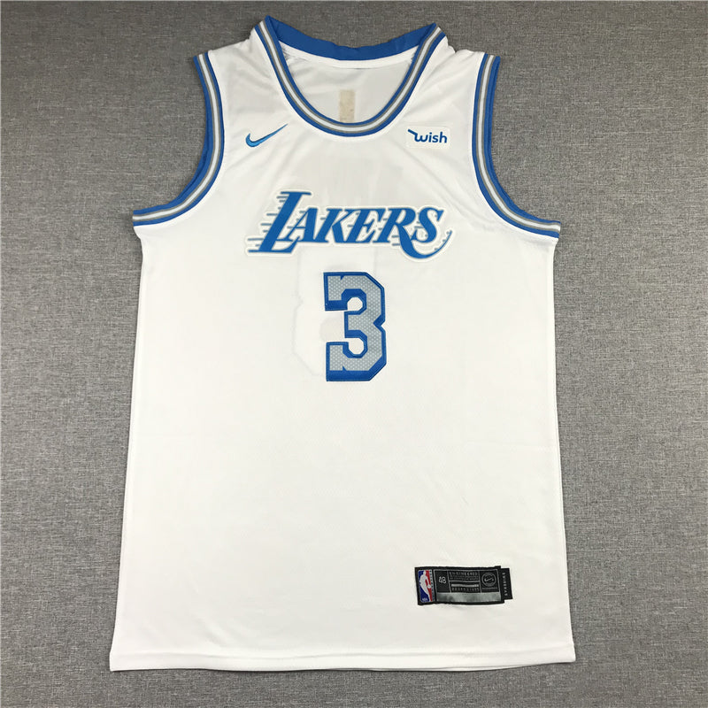 Men's Los Angeles Lakers Anthony Davis #3 White Swingman Jerseys - City Edition