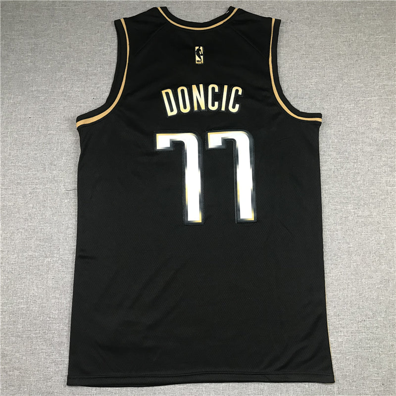 Men's Dallas Mavericks Luka Doncic #77 Swingman Player Jerseys Black