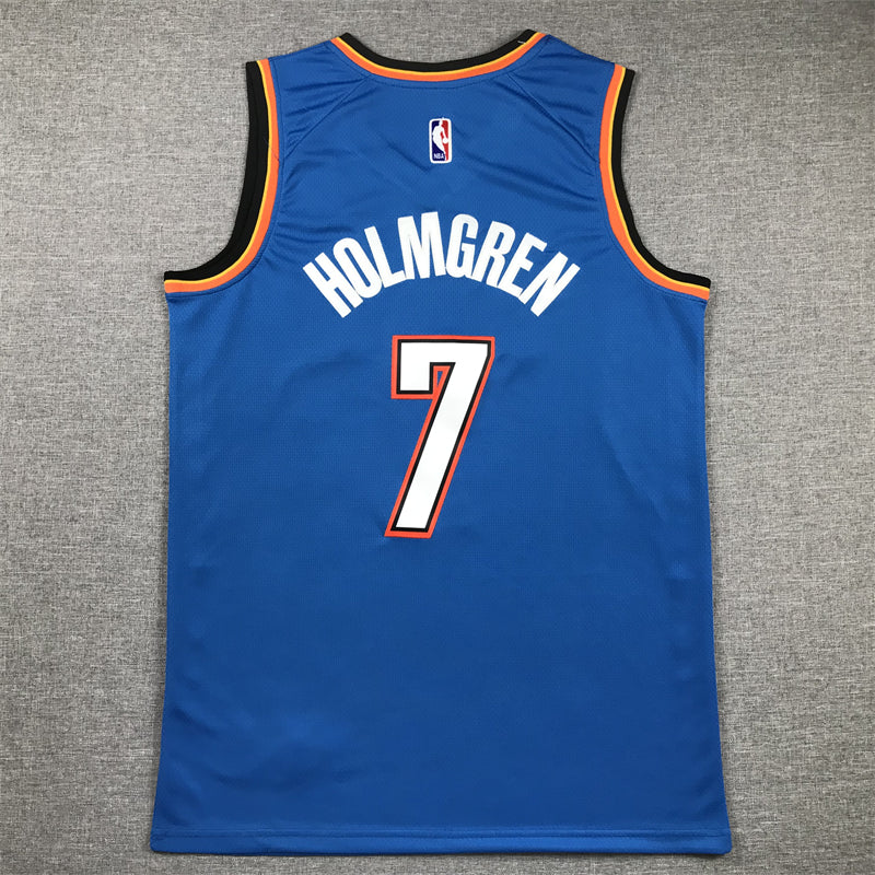 Men's Oklahoma City Thunder Chet Holmgren #7 Blue Swingman Jerseys - Icon Edition