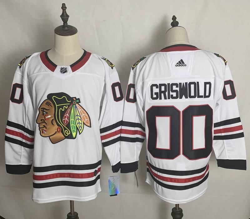 Men's Chicago Blackhawks Clark Griswold #00 Christmas Vacation White Breakaway Player Jerseys