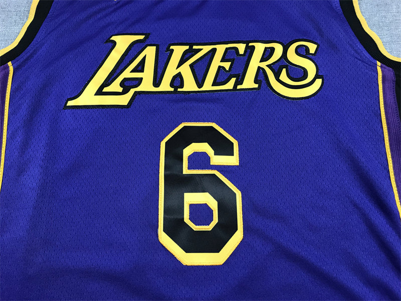 Men's Los Angeles Lakers LeBron James #6 Purple 2022/23 Swingman Jerseys - Statement Edition