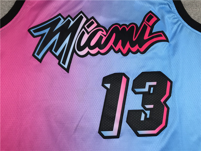 Men's Miami Heat Bam Adebayo Pink/Blue 2020/21 Swingman Jerseys C City Edition