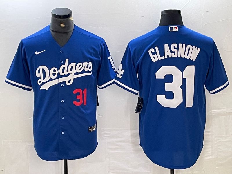 Men's Los Angeles Dodgers Tyler Glasnow #31 Blue Replica Game Jerseys