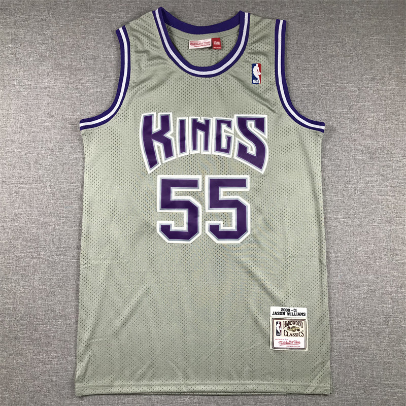 Men's Sacramento Kings Jason Williams #55 Gray 2000/01 Hardwood Classics Swingman Jerseys
