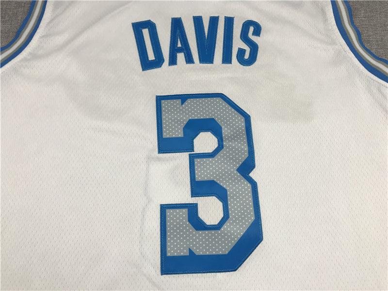 Men's Los Angeles Lakers Anthony Davis #3 White Swingman Jerseys - City Edition