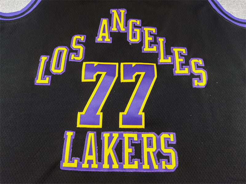 Men's Los Angeles Lakers Luka Doncic #77 Black 2023/24 Swingman Jerseys - City Edition