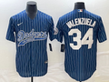 Men's Los Angeles Dodgers Fernando Valenzuela #34 Blue Player Jerseys Joint Edition