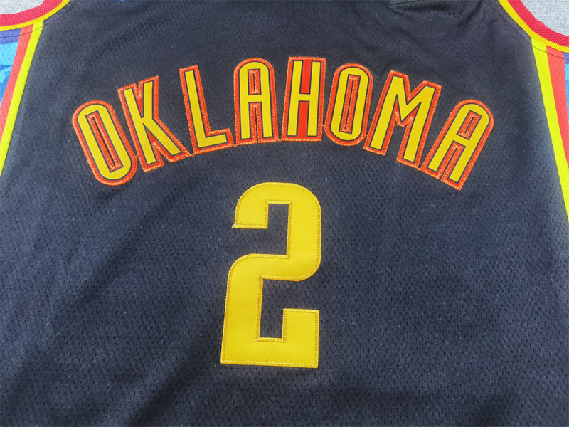 Men's Oklahoma City Thunder Shai Gilgeous-Alexander #2 Black 2024/25 Swingman Player Jerseys - City Edition