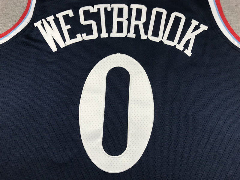 Men's LA Clippers Russell Westbrook #0 Navy Swingman Jerseys