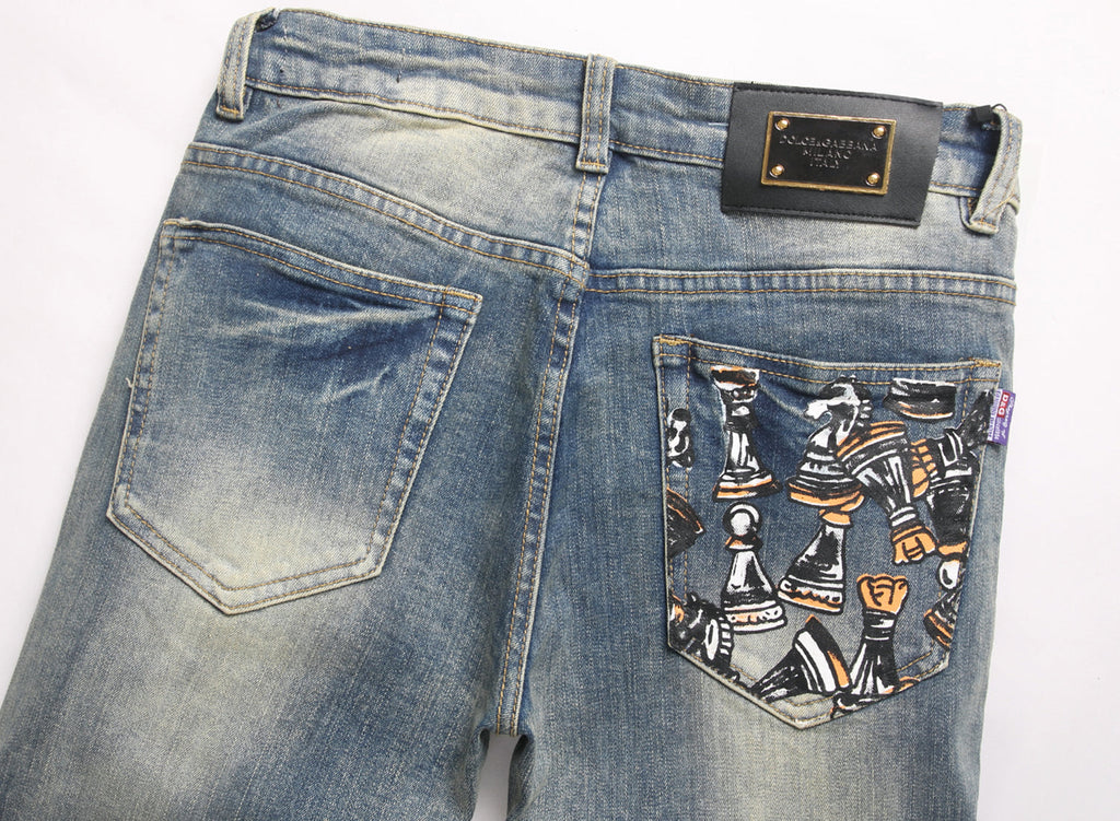 Dolce & Gabbana DG VIBE3 Embroidered Logo Slim Fit Jeans