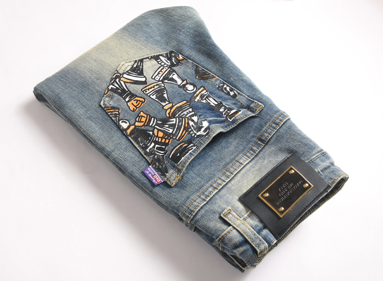 Dolce & Gabbana DG VIBE3 Embroidered Logo Slim Fit Jeans