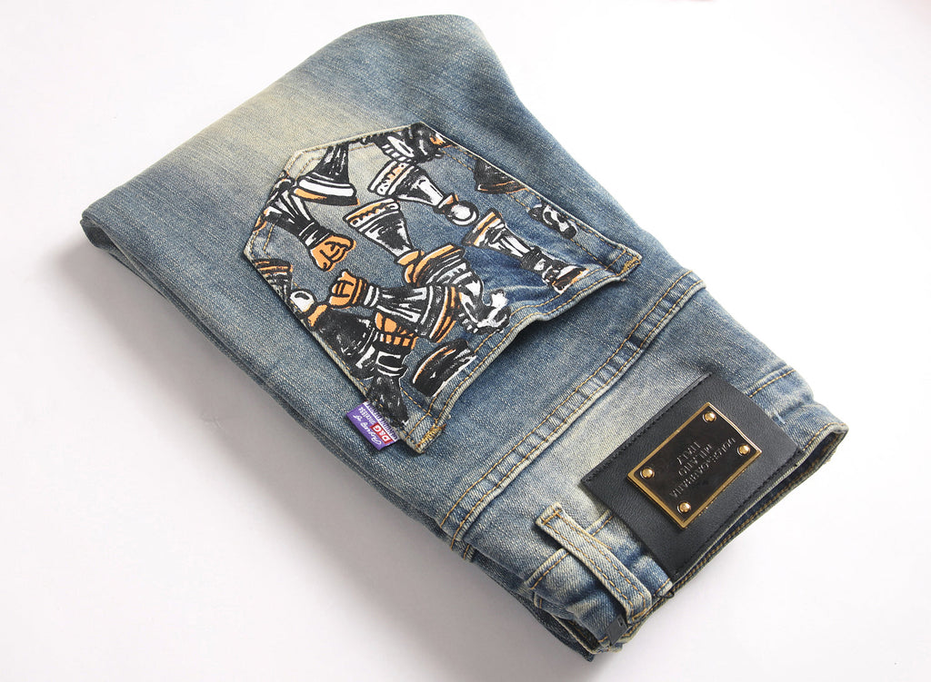 Dolce & Gabbana DG VIBE3 Embroidered Logo Slim Fit Jeans