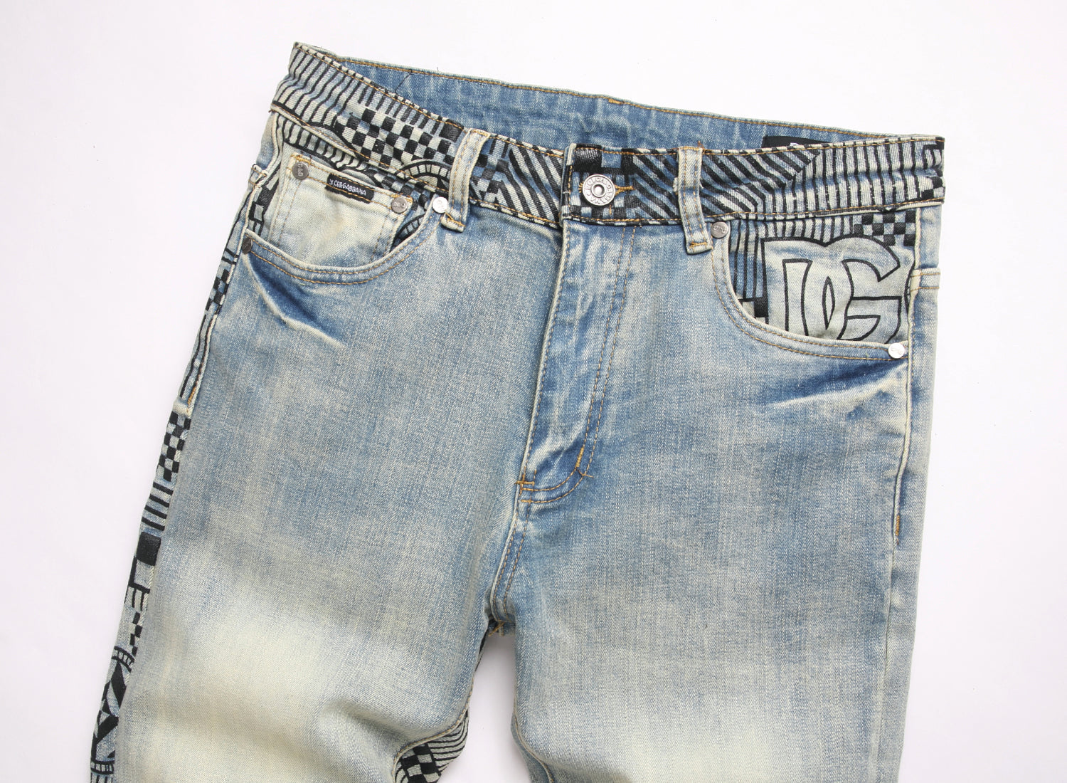 Dolce & Gabbana DG VIBE3 Embroidered Logo Slim Fit Jeans