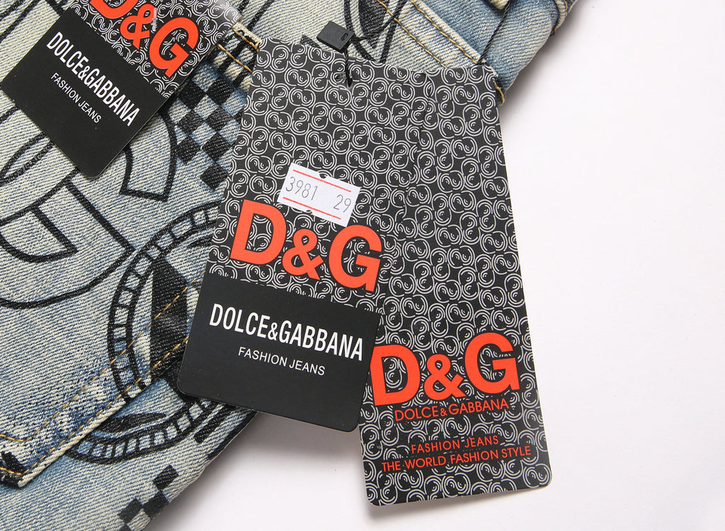 Dolce & Gabbana DG VIBE3 Embroidered Logo Slim Fit Jeans