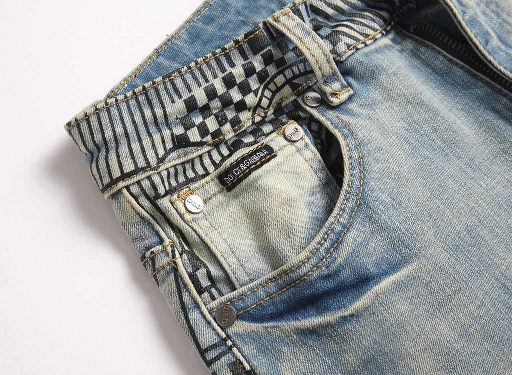 Dolce & Gabbana DG VIBE3 Embroidered Logo Slim Fit Jeans
