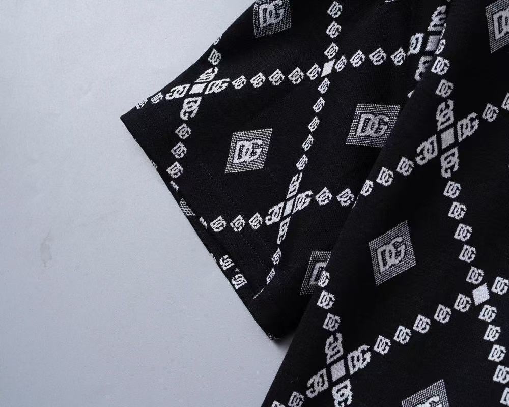 Dolce & Gabbana DG Black & White Bandana Print Short-Sleeve Shirt