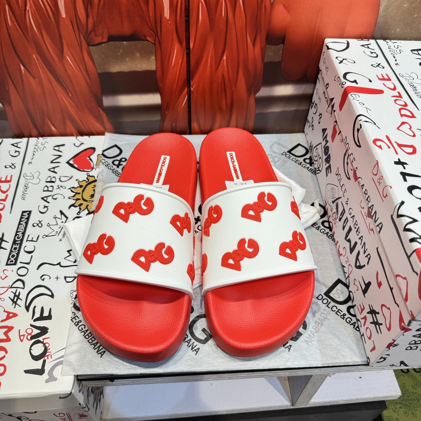 Dolce & Gabbana D&G Logo Print Slide Sandals – Unisex Couple's Summer Slippers